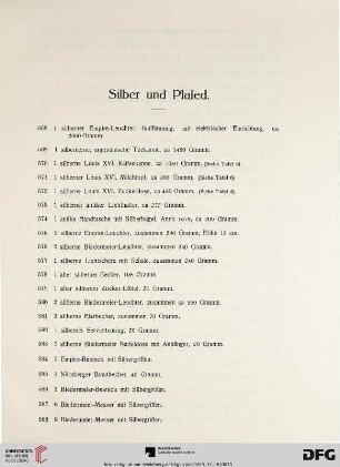Silber und Plated (Nr. 568-642)