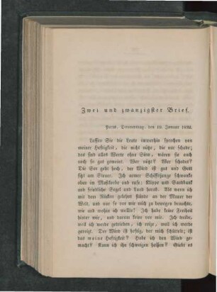 Zwei und zwanzigster Brief