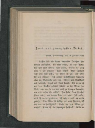 Zwei und zwanzigster Brief