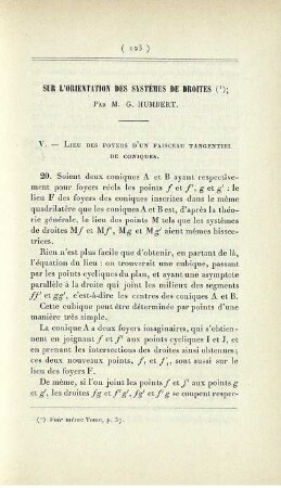 Sur l'orientation des systèmes de droites. [Fortsetzung]