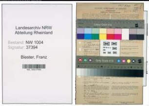 Entnazifizierung Franz Biester , geb. 18.05.1899 (Polizeibeamter)
