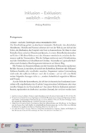 Inklusion – Exklusion: weiblich - männlich