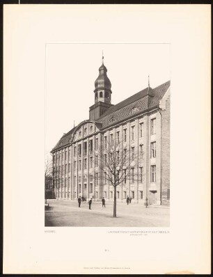 Landesversicherungsanstalt, Berlin: Ansicht von Südwesten (aus: Alfred Messel, 1912)