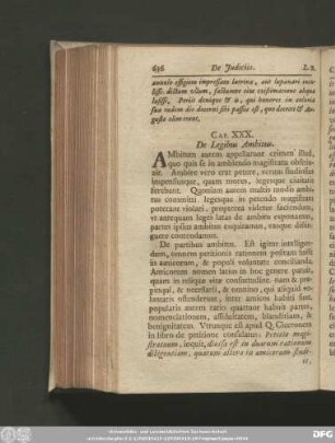 Cap. XXX. De Legibus Ambitus.