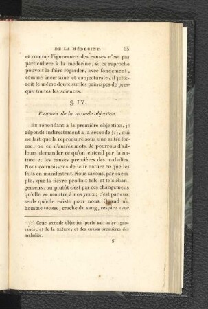 §. IV. Examen le la seconde objection.