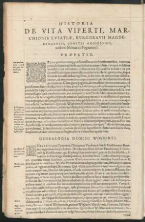 Historia De Vita Viperti, Marchionis Lusatiae, Burggravii Magdeburgensis, Comitis Groicensis, auctore Monacho Pegaviensi.