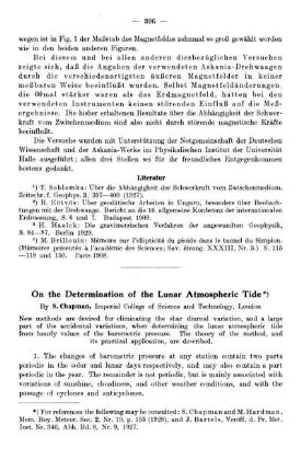 On the determination of the lunar atmospheric tide