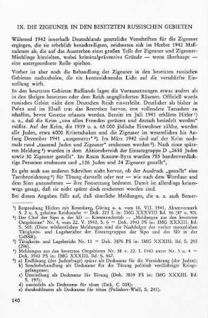 IX. Die Zigeuner in den besetzten russischen Gebieten