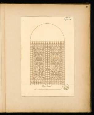 Schmiedeeisernes Tor Monatskonkurrenz Mai 1873: Ansicht; Maßstabsleiste