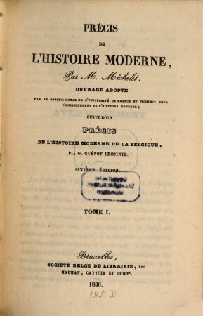 Précis de l'histoire moderne, 1