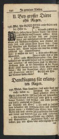II. Bey grosser Dürre ohn Regen. 296. - 303.