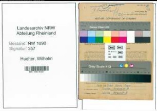 Entnazifizierung Wilhelm Huelter , geb. 23.10.1920 (Polizist)