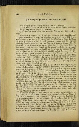 ¬Ein¬ bewährtes Hülfsmittel beim Rechenunterricht