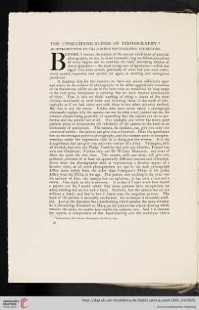 The Unmechanicalness of Photography: An Introduction to the London Photographic Exhibitions [reprint from The Amateur Photographer, October 9, 1902]