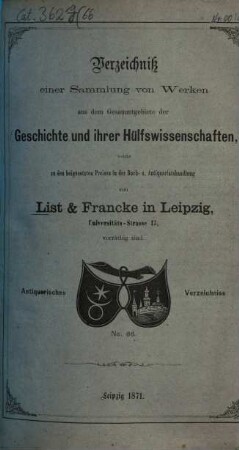 Lager-Verzeichnis, 66. 1871