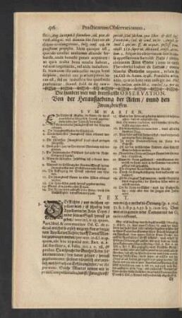 Die hundert vier und dreyssigiste Observation.