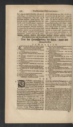 Die hundert vier und dreyssigiste Observation.