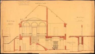 Schloss von Dr. Strousberg, Zbirow Umbau: Treppenhaus: Querschnitt