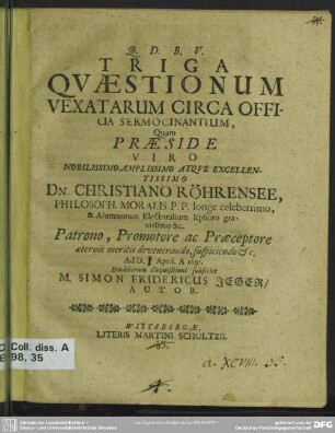 Triga quaestionum vexatarum circa officia sermocinantium