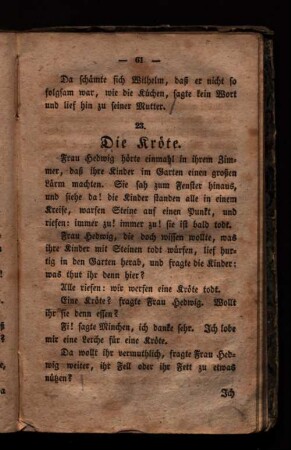 23. Die Kröte.
