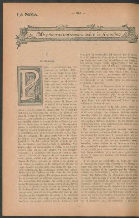 Mis primeras impresiones sobre la Argentina : El congreso