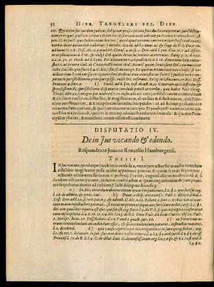 Disputatio IV. De in Ius vocando et edendo.