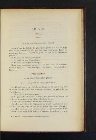 Le Soja.