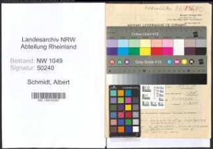 Entnazifizierung Albert Schmidt , geb. 04.02.1899 (Lehrer)