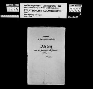 Schuldenwesen der Gesamt- und der Teilgemeinde Zöbingen