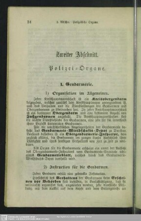 Zweiter Abschnitt. Polizei-Organe