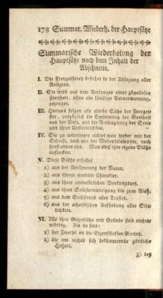Summarische Wiederholung der Hauptsätze nach dem Inhalt der Abschnitte