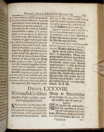 Decis. LXXXVIII. - Decis. XCI.