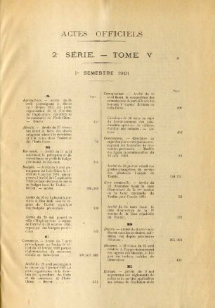 Actes officiels 2e série. - Tome V