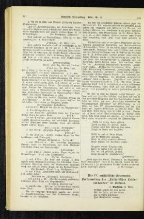 ¬Die¬ IV. westfälische Provinzial-Versammlung des "Katholischen Lehrerverbandes" in Bochum