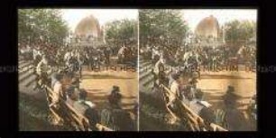Pavillon mit Orchester und Konzertbesucher im Golden Gate Park, San Francisco