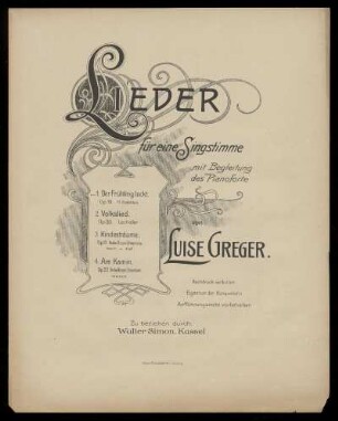 "Der Frühling lockt!" : op. 19