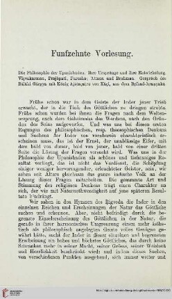 Funfzehnte Vorlesung