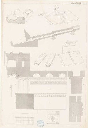 »Tektonik der Hellenen« (Tafelband, 2. Auflage Berlin 1874): Tafel 21: Ornamentik, Bauteile