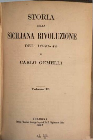 Storia della Siciliana rivoluzione del 1848 - 49, 2