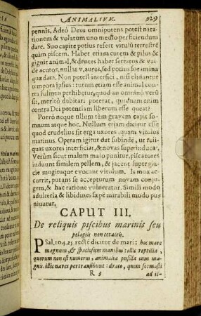Caput III. De reliquis piscibus marinis seu pelagiis non cetaleis.