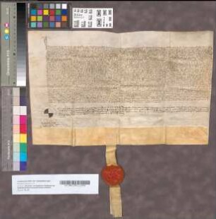 Notarielle uiterste wil van Beatrice Loefsdr van Ruwele, vrouw van Jan van Emmerik, burger van Vianen, 8 October 1472. In het Latijn en Nederlandsch. Perkament met 1 uithangend zegel.