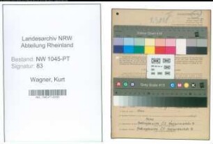 Entnazifizierung Kurt Wagner , geb. 28.07.1901 (Postbeamter)