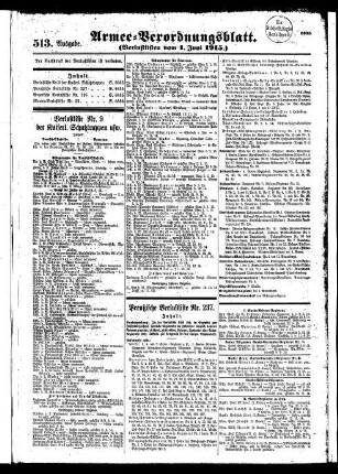 513.Ausgabe. Dienstag, 1. Juni 1915