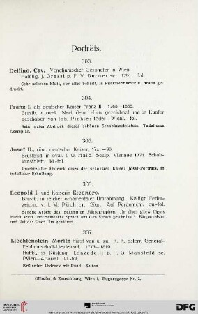 Porträts (Nr. 303-313)