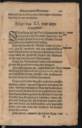 Folget das XI. und letzte Hauptstück.