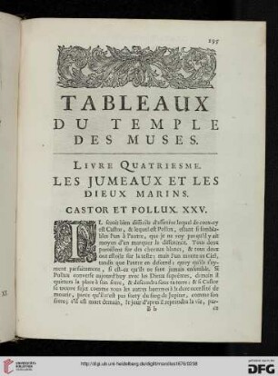 Livre quatriesme. Les jumeaux et les dieux marins