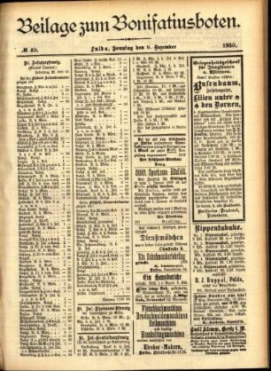 Zweite Ausgabe vom Sonntag, den 09. Dezember 1900.