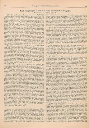 393-400 Zwei Hauptfragen in der modernen schwedischen Exegetik