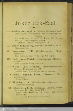 G. Linker Eck-Saal