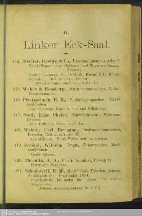 G. Linker Eck-Saal